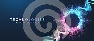 Quantum Computing Idea Design Element Concept. Deep Learning Artificial Intelligence. Generative AI. Big Data Algorithms