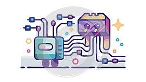 Quantum Computing Processor and Futuristic AI Technology, vector design Generative AI