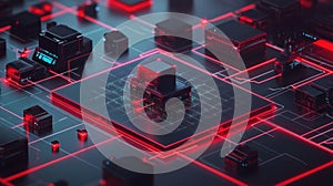 Quantum computing processor managing data flow in futuristic cybersecurity system