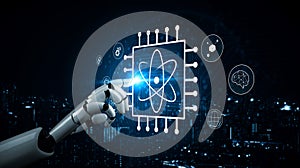 Quantum Computing Processor Powering Future AI Technology Motif