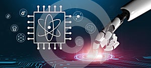 Quantum Computing Processor Powering Future AI Technology Motif