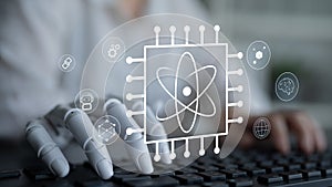 Quantum Computing Processor Powering Future AI Technology Motif