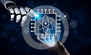 Quantum Computing Processor Powering Future AI Technology Motif