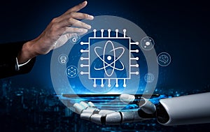 Quantum Computing Processor Powering Future AI Technology Motif