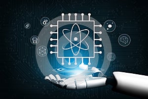 Quantum Computing Processor Powering Future AI Technology Motif