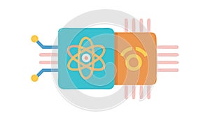 Quantum Computing Processor Vector, vector design Generative AI