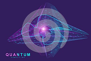 Quantum computing technology concept. Deep learning artificial intelligence. Big data algorithms visualization for