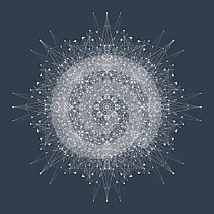 Quantum computing technology concept. Deep learning artificial intelligence. Big data algorithms visualization for