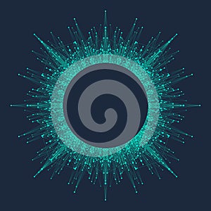 Quantum computing technology concept. Deep learning artificial intelligence. Big data algorithms visualization for