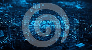 Quantum Computing Technology Futuristic Digital Circuit Board Concept