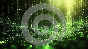 Quantum Computing Visualization Green Matrix