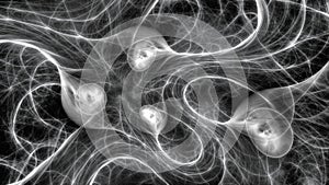 Quantum correlation black and white abstract background photo