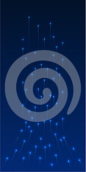 Quantum Data Flow Visualization, High-Speed Information Beam, Light Particle Stream, Abstract Processing Background for Quantum