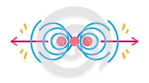 Quantum Entanglement Abstract Particle Physics, vector design Generative AI