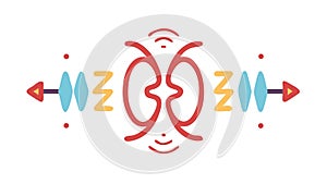 Quantum Entanglement Energy Fields, Abstract Science Illustration, vector design Generative AI