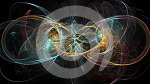 Quantum entanglement, scientific technology abstract concept. AI generated.