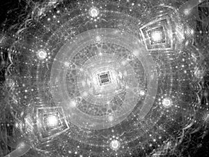 Quantum image in large hardon collider fractal black and white
