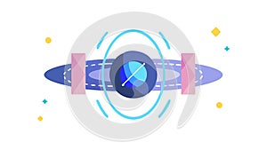 Quantum Portal Icon, Sci-Fi Gateway Interdimensional Travel, vector design Generative AI