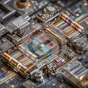 Quantum processor chip with superconducting circuits. By generative Ai