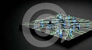 Quantum processor network on a black microchip