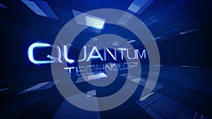 Quantum Tchnology text technology 3D cinematic title background