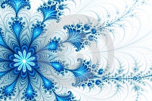 Quantum Technology: Abstract Fractal Patterns Illuminated in Blue