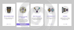 quantum technology data science onboarding icons set vector
