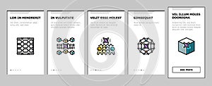 quantum technology data science onboarding icons set vector