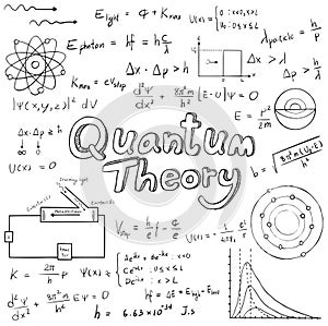 Quantum theory law and physics mathematical formula equation, do