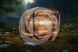 A quantum transporter in an enchanted meadow. AI generated