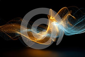 Quantum wavefunction visualized as abstract flowing energy. By generative Ai