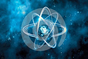 Quantum Whirlwind: Nucleus and Electrons.