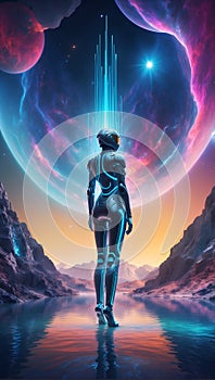 QuantumQuotient's Data Frontier: A 3D Odyssey Beyond Limits. AI generate