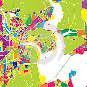 Quanzhou, China, colorful vector map