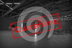 Quarantin, empty cafe of the exhibition complex