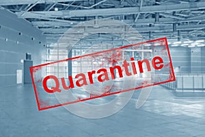 Quarantin, empty cafe of the exhibition complex