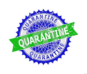 QUARANTINE Bicolor Rosette Unclean Stamp Seal