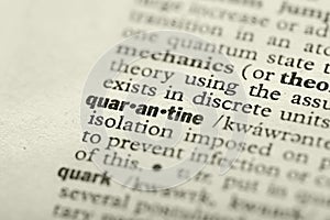 Quarantine in dictionary