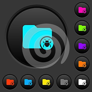 Quarantine directory dark push buttons with color icons