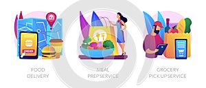 Quarantine food essentials supply abstract concept vector illustrations.