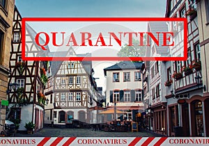 Quarantine in Germany. No travel and lockdown concept.