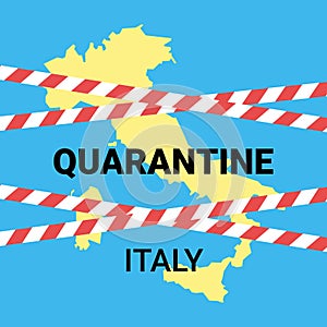 Quarantine Italy in country epidemic coronavirus.