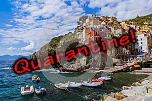 Quarantine in italy. Riomaggiore in Cinque Terre - Italy