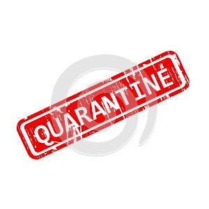 Quarantine red rubber stamp vector isolated on white background