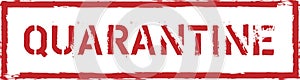 Quarantine sign or stamp on white background, vector red QUARANTINE rubber stamp isolated on white vector illustration