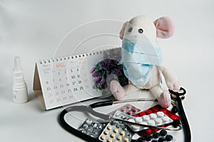 Quarantined calendar for coronavirus 2020