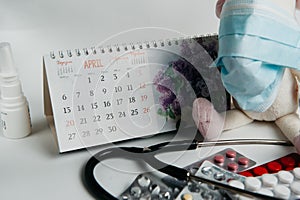 Quarantined calendar for coronavirus 2020