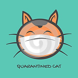 Quarantined cat cartoon photo