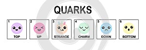 Quarks, strange, charm, up, down, top, bottom, quark types found by Hadron collider at CERN photo