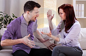 Quarrel between girlfriend and boyfriend